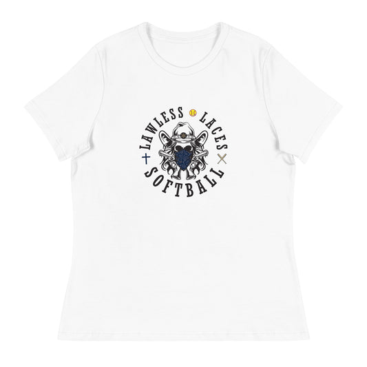 Performance | Women's Relaxed T Shirt | Lawless Laces Softball | Bandana Mascot Logo