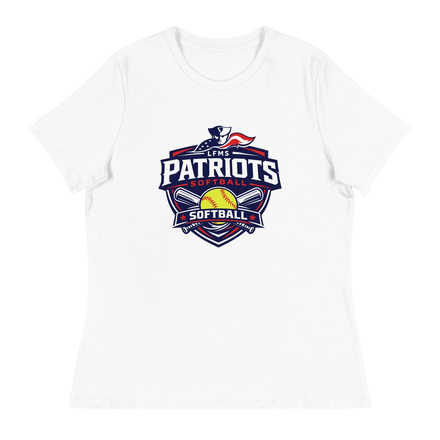 Performance | Women's Relaxed T Shirt | LFMS Athletics | Patriots Softball Logo