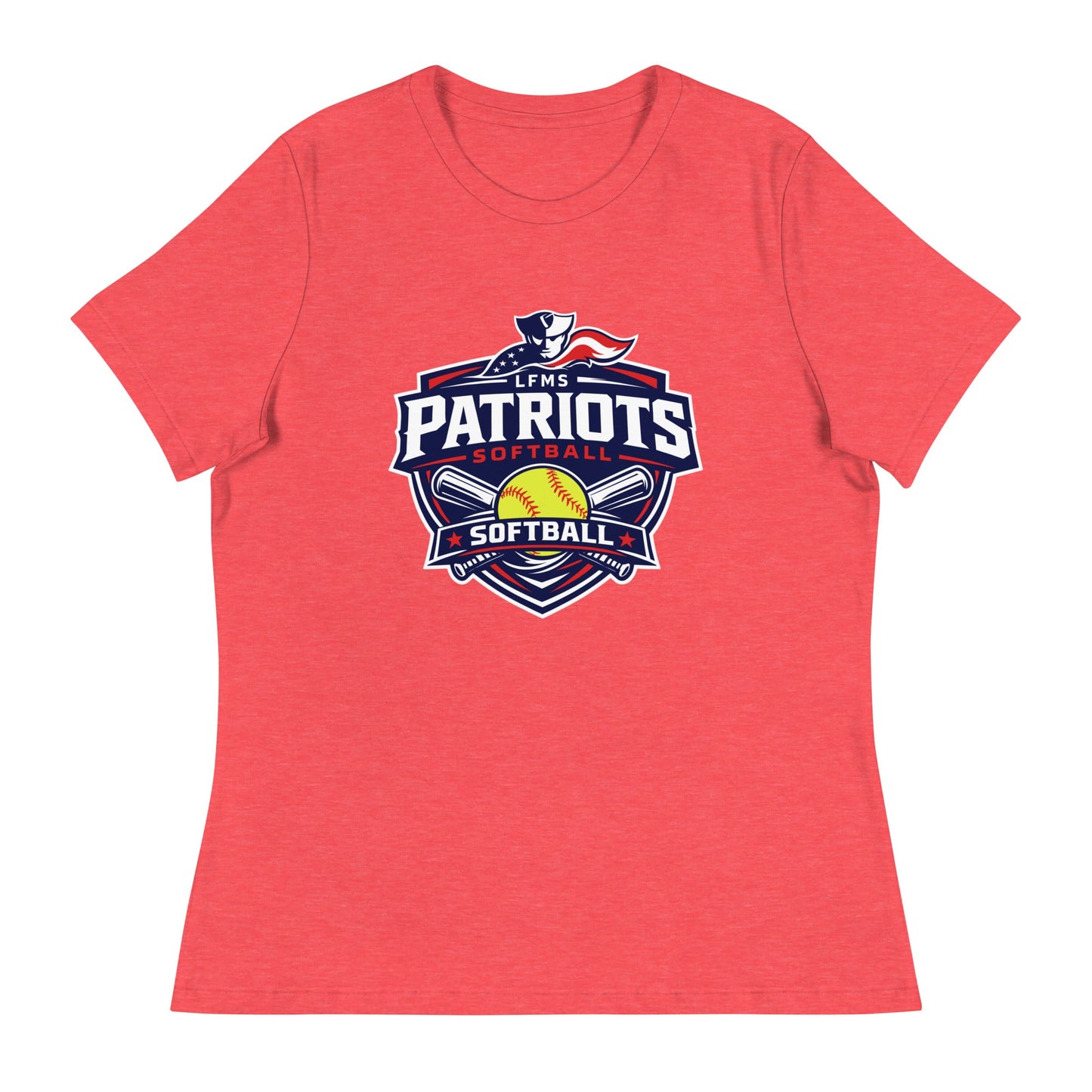 Performance | Women's Relaxed T Shirt | LFMS Athletics | Patriots Softball Logo