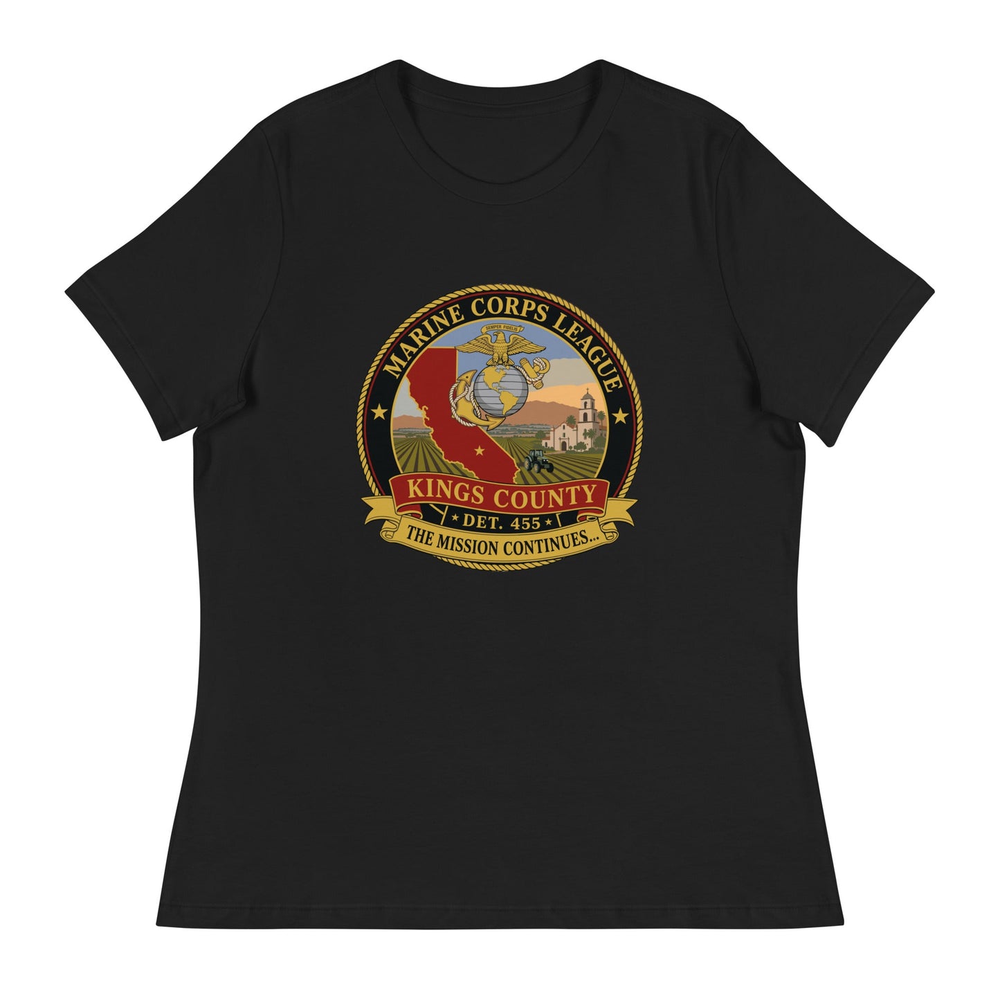 Performance | Women's Relaxed T Shirt | Marine Corps League kings County Det 455 | Shield Logo