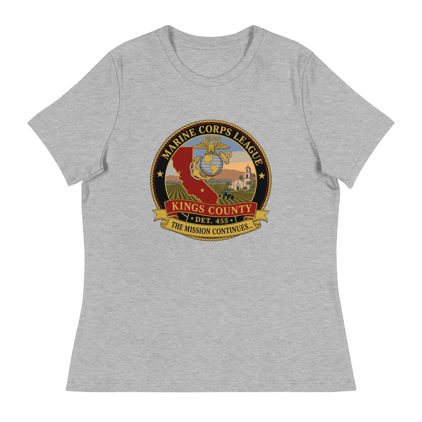 Performance | Women's Relaxed T Shirt | Marine Corps League kings County Det 455 | Shield Logo