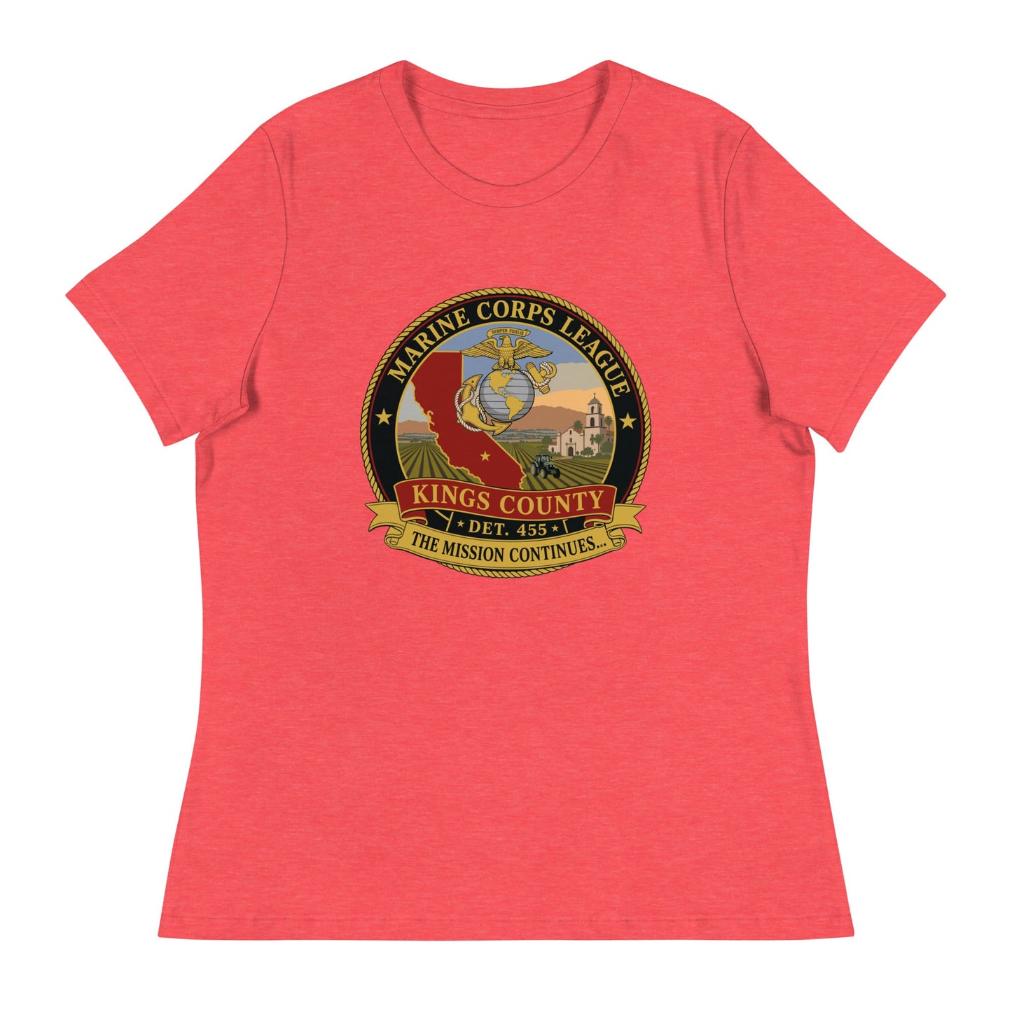Performance | Women's Relaxed T Shirt | Marine Corps League kings County Det 455 | Shield Logo
