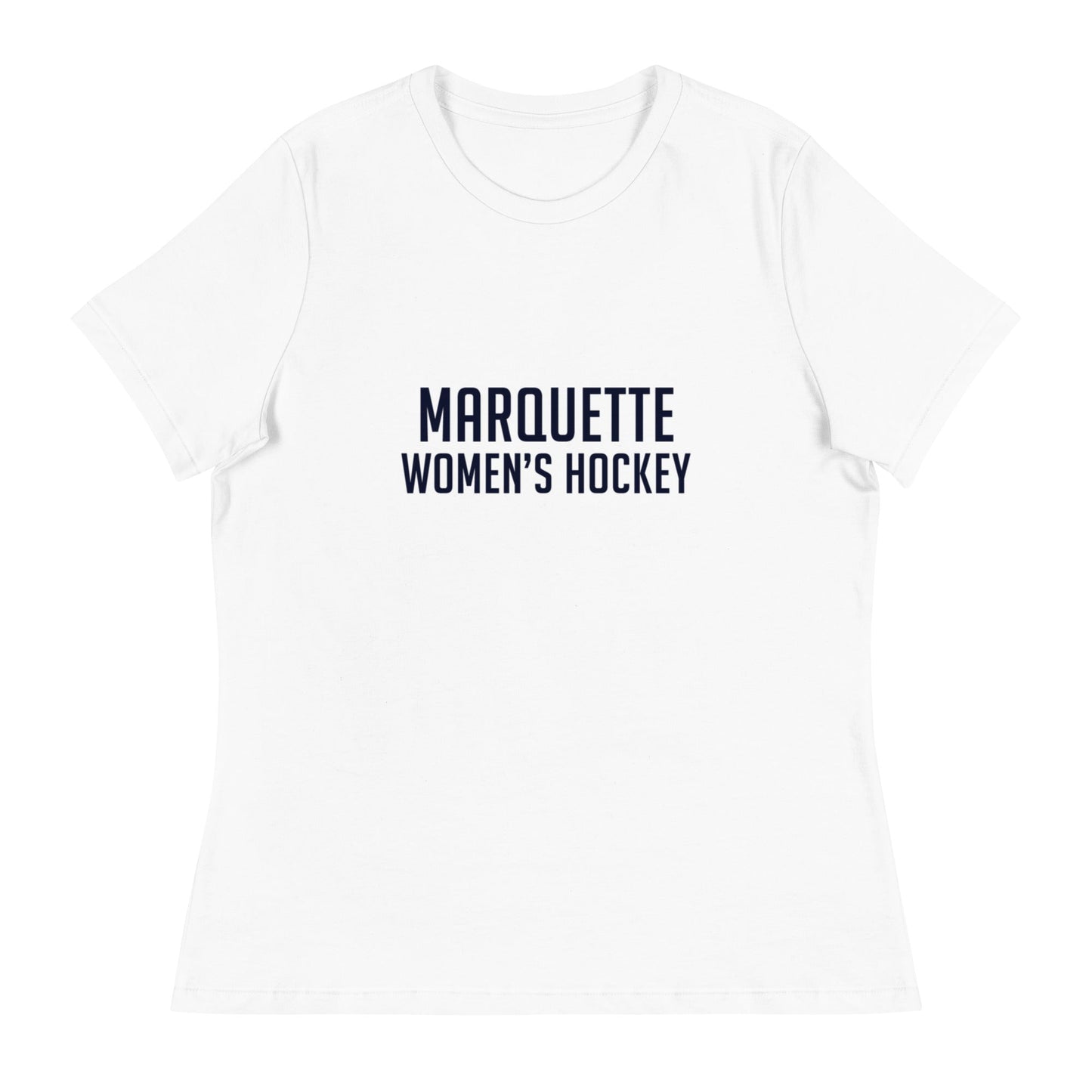 Performance | Women's Relaxed T Shirt | Marquette University Women's Hockey | Collegiate Front Logo