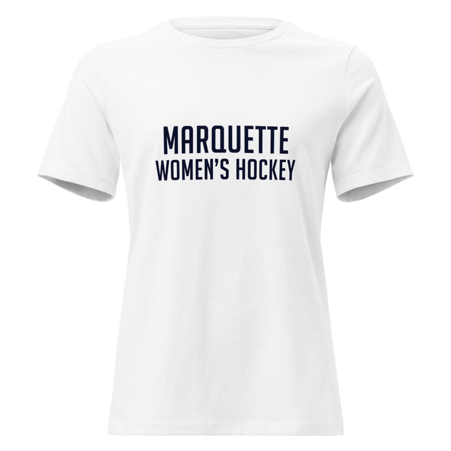 Performance | Women's Relaxed T Shirt | Marquette University Women's Hockey | Collegiate Front Logo