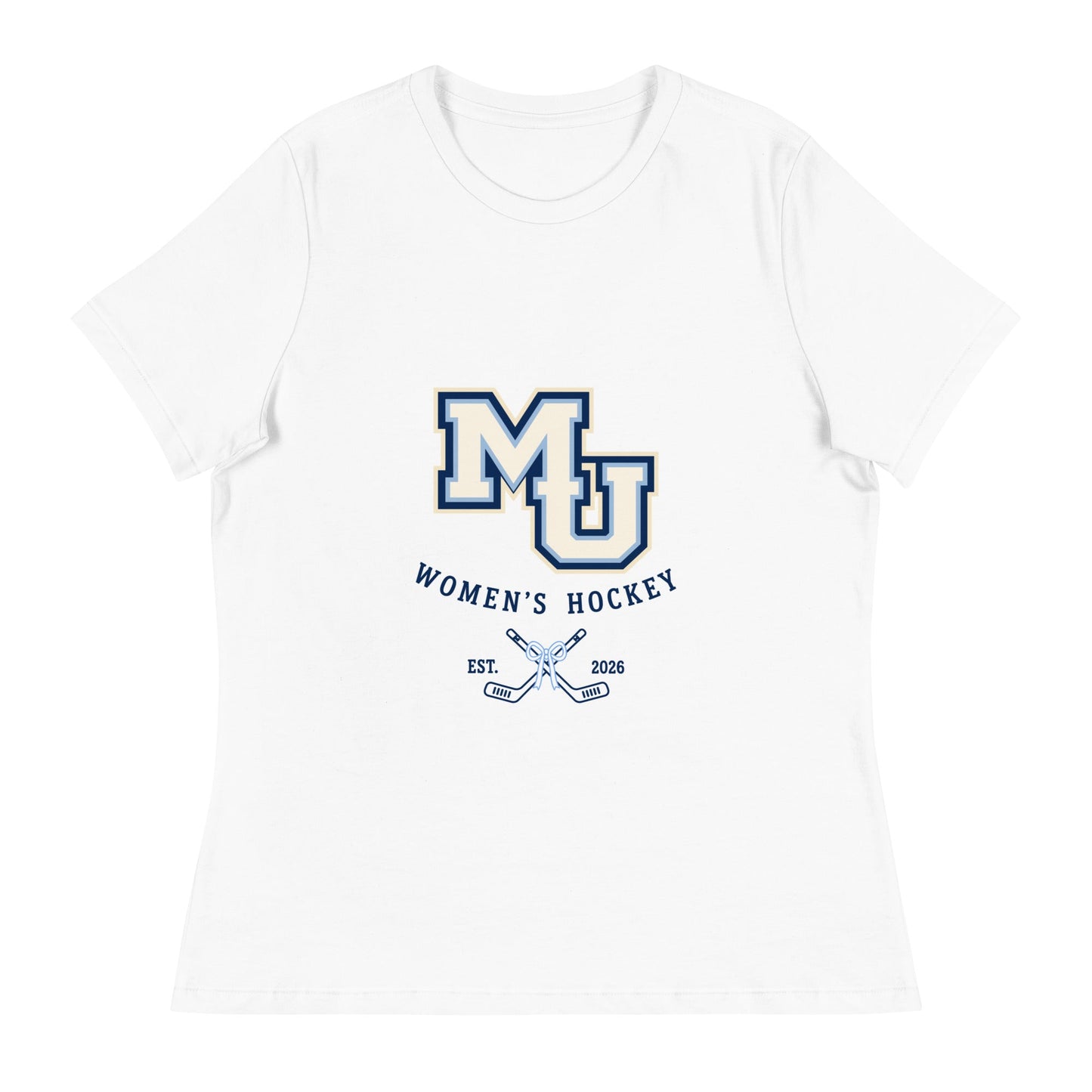 Performance | Women's Relaxed T Shirt | Marquette University Women's Hockey | Crest Logo