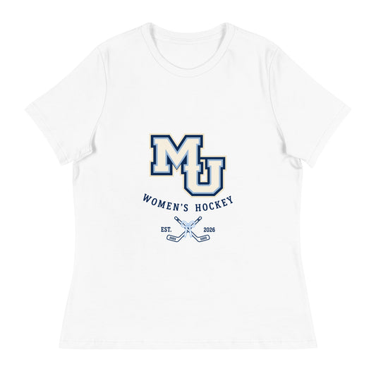 Performance | Women's Relaxed T Shirt | Marquette University Women's Hockey | Crest Logo