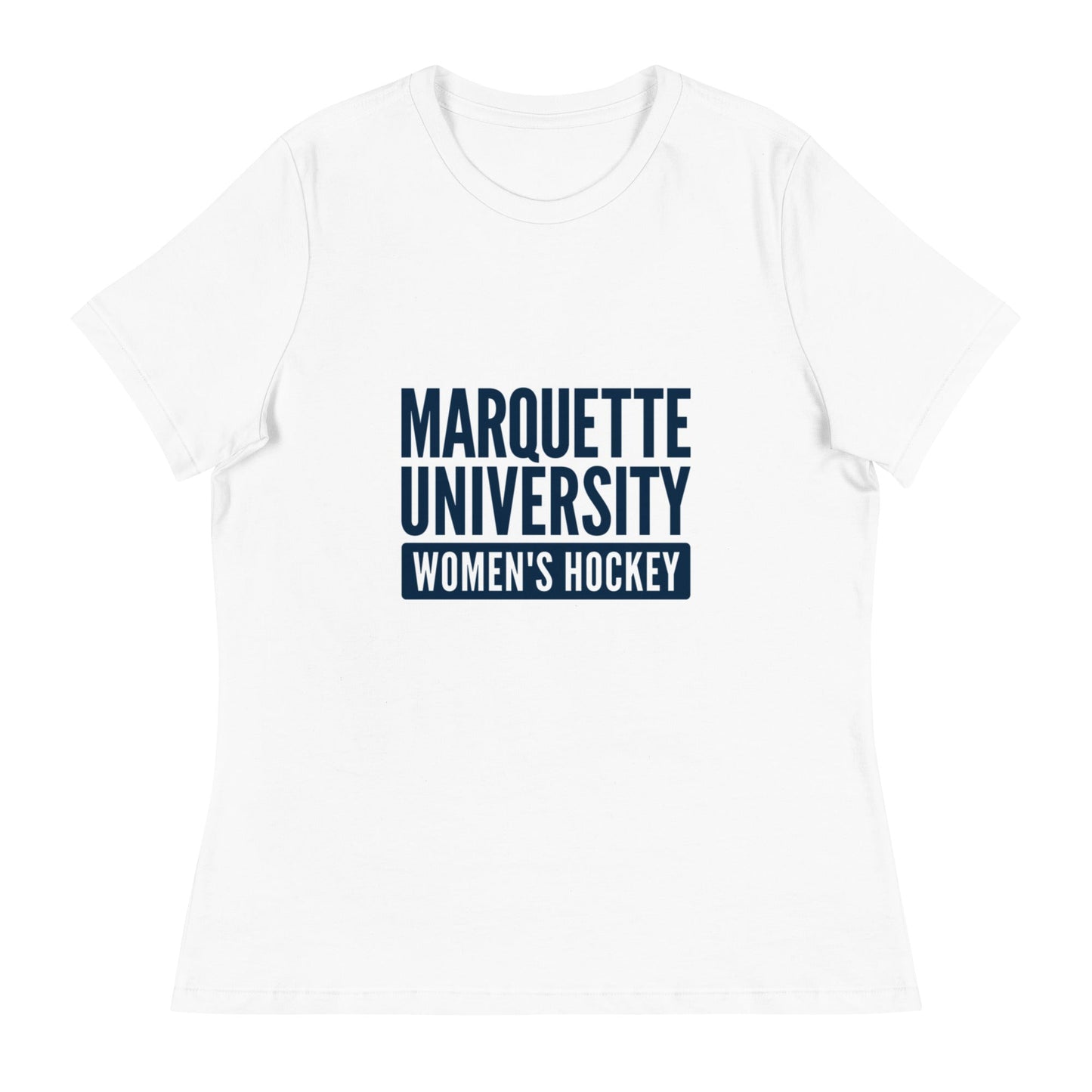 Performance | Women's Relaxed T Shirt | Marquette University Women's Hockey | Modern Script Logo
