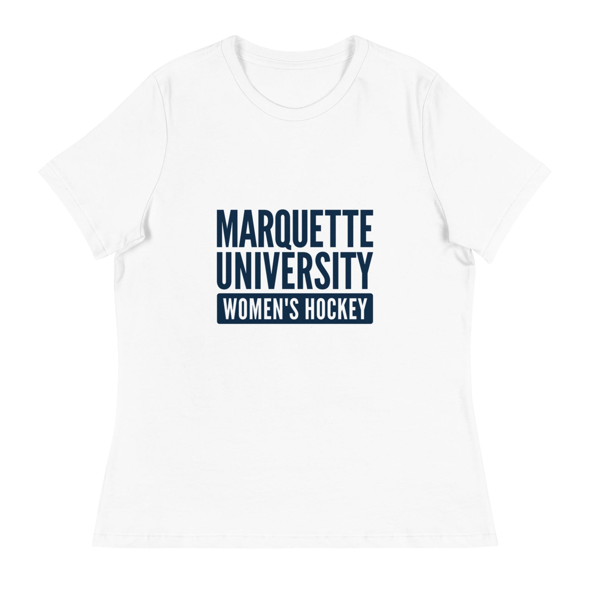 Performance | Women's Relaxed T Shirt | Marquette University Women's Hockey | Modern Script Logo