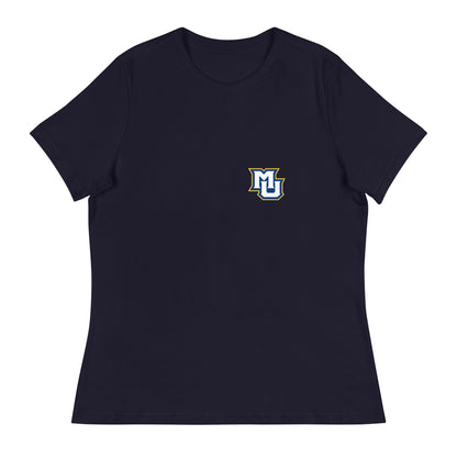 Performance | Women's Relaxed T Shirt | Marquette University Women's Hockey | MU Mark Backprint Logo