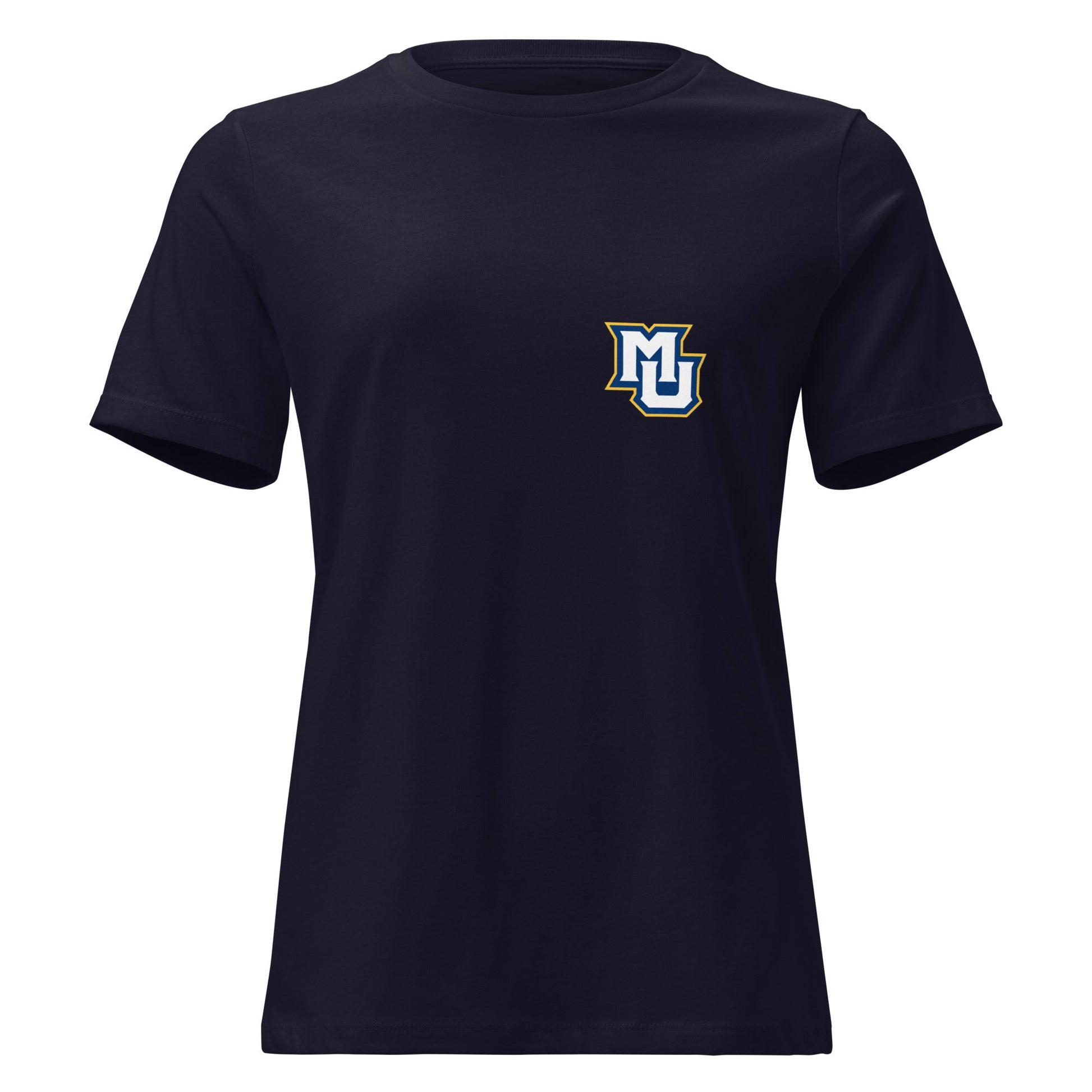 Performance | Women's Relaxed T Shirt | Marquette University Women's Hockey | MU Mark Backprint Logo