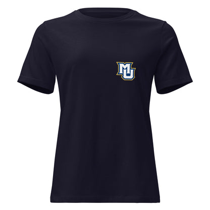 Performance | Women's Relaxed T Shirt | Marquette University Women's Hockey | MU Mark Backprint Logo