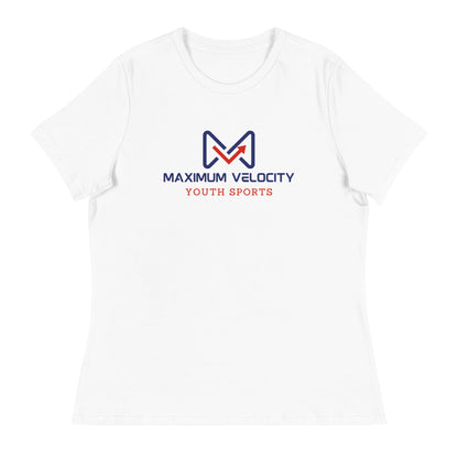 Performance | Women's Relaxed T Shirt | Maximum Velocity Youth Sports | Emblem Logo
