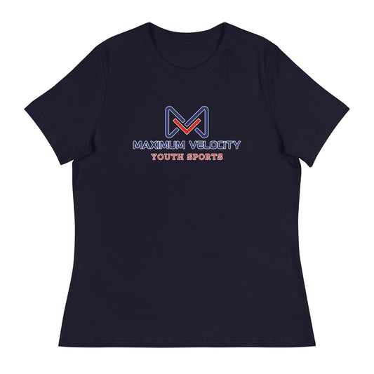 Performance | Women's Relaxed T Shirt | Maximum Velocity Youth Sports | Emblem Logo
