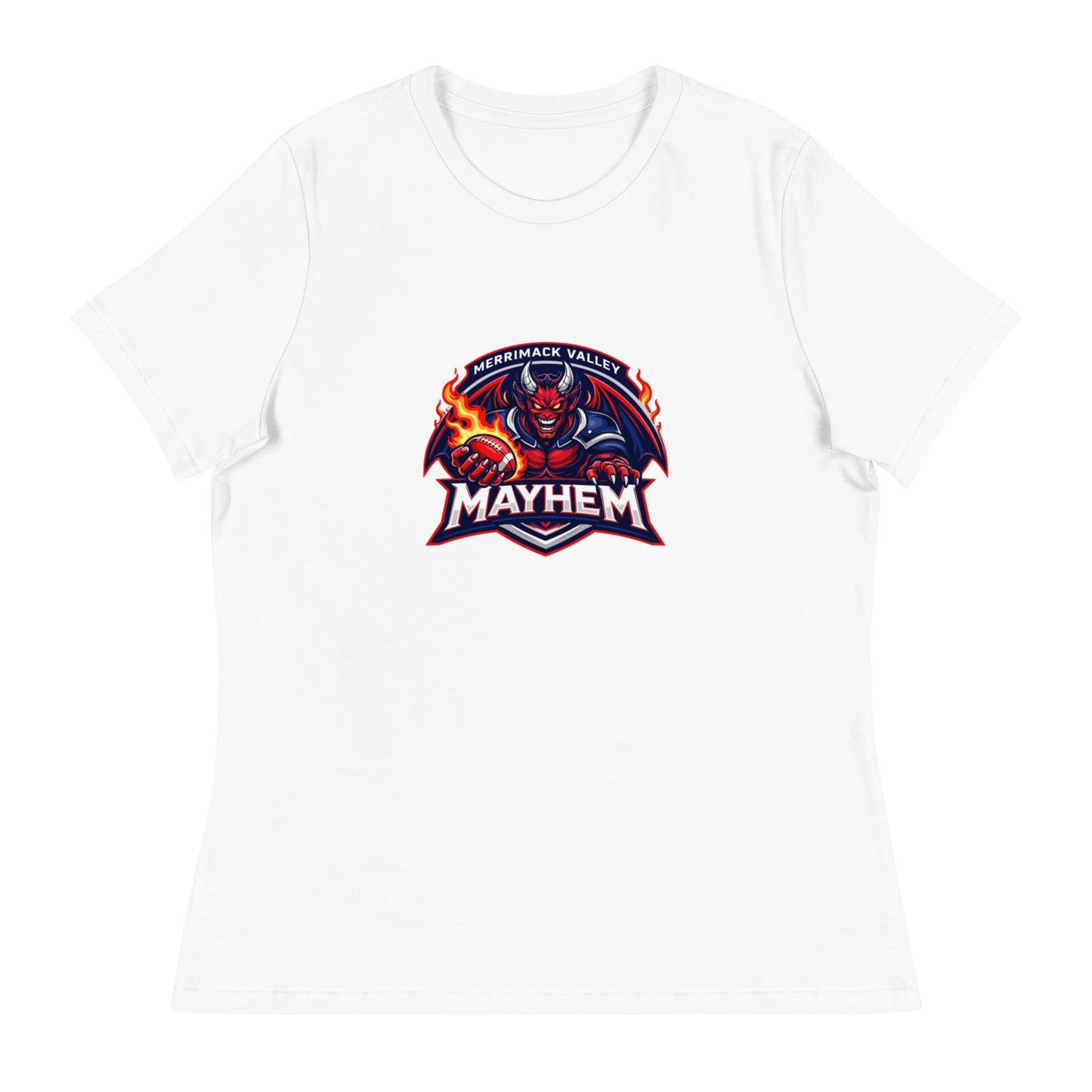 Performance | Women's Relaxed T Shirt | Merrimack Valley Mayhem | Overlord Crest Logo