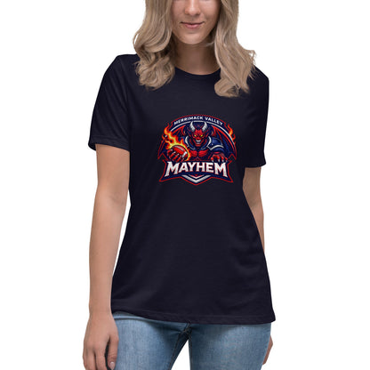 Performance | Women's Relaxed T Shirt | Merrimack Valley Mayhem | Overlord Crest Logo