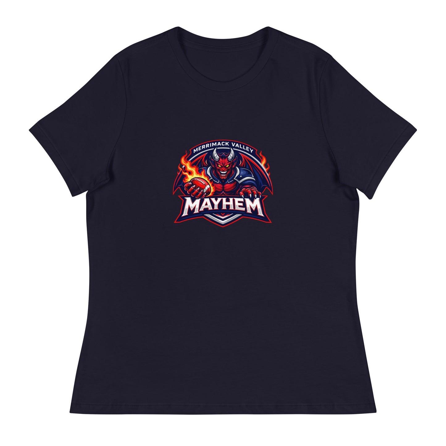 Performance | Women's Relaxed T Shirt | Merrimack Valley Mayhem | Overlord Crest Logo