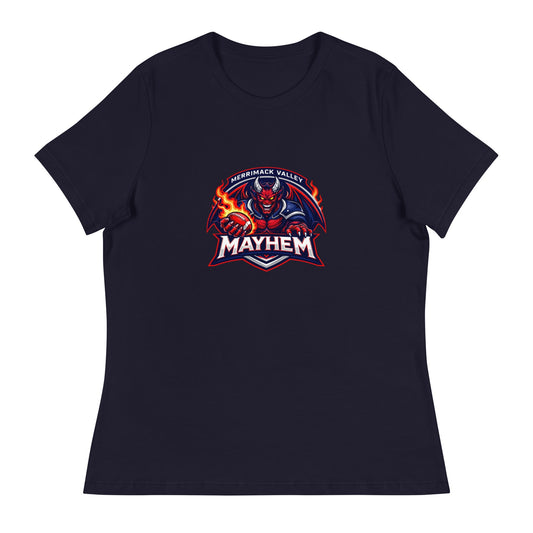 Performance | Women's Relaxed T Shirt | Merrimack Valley Mayhem | Overlord Crest Logo