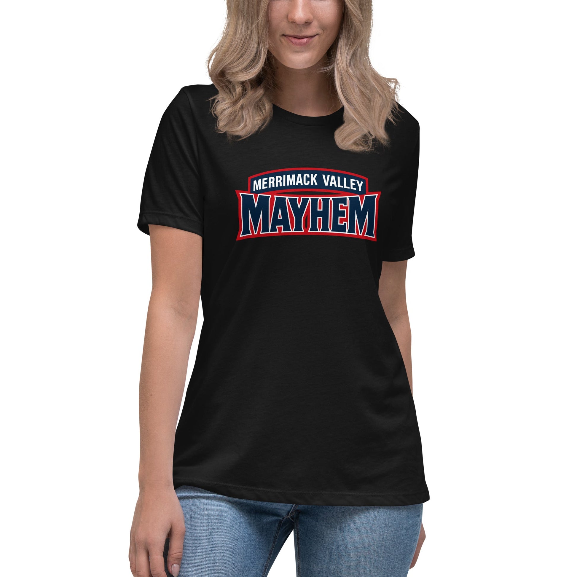 Performance | Women's Relaxed T Shirt | Merrimack Valley Mayhem | Script Logo