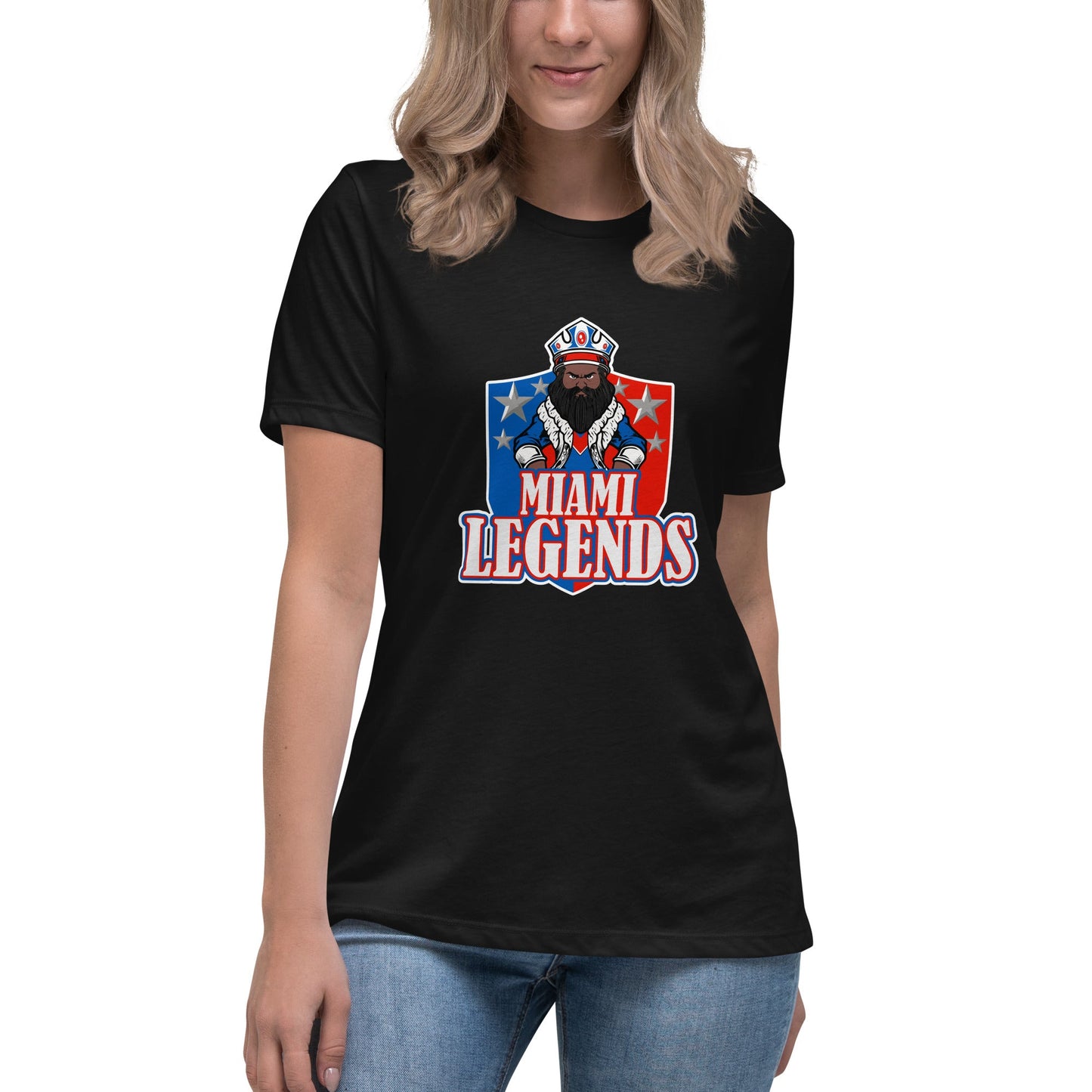 Performance | Women's Relaxed T Shirt | Miami Legends Football | King Shield Logo