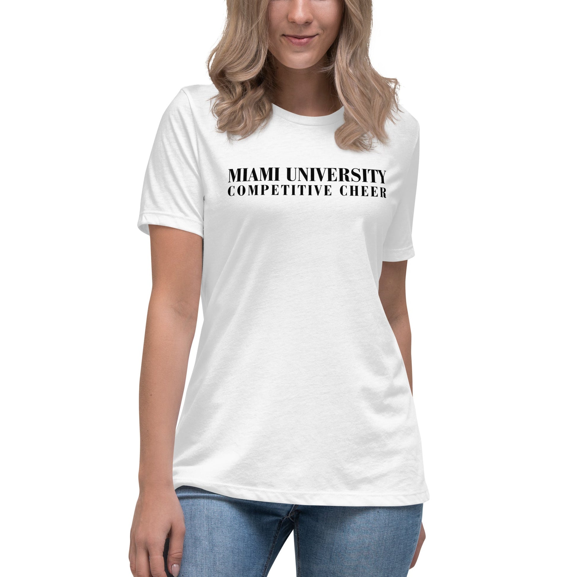 Performance | Women's Relaxed T Shirt | Miami University Competitive Cheer Team | Alt Logo