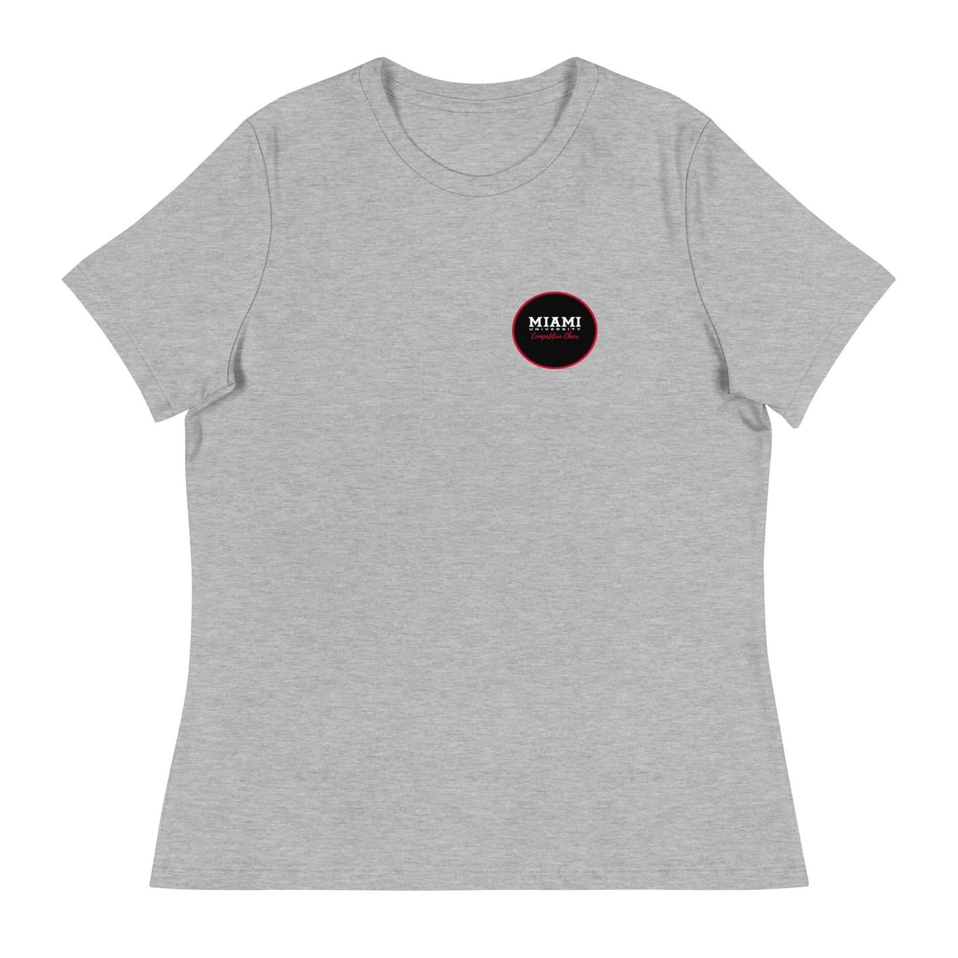 Performance | Women's Relaxed T Shirt | Miami University Competitive Cheer Team | Badge Logo