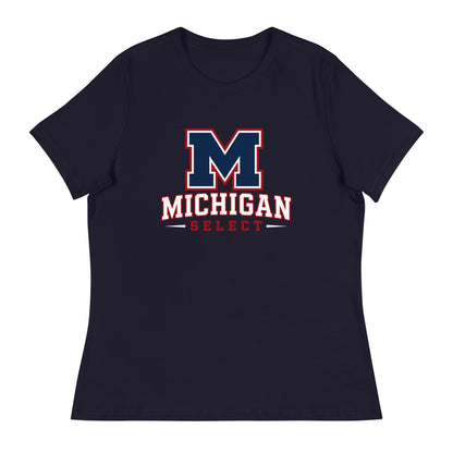 Performance | Women's Relaxed T Shirt | Michigan Select Baseball | Emblem Logo