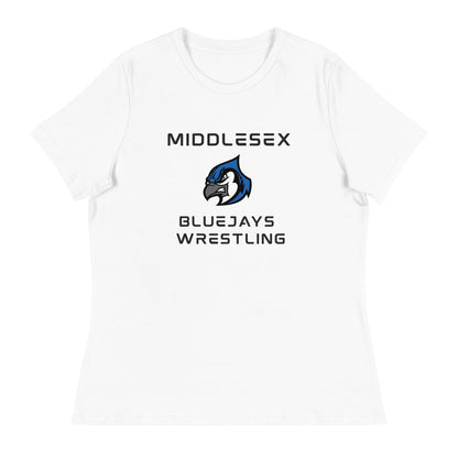 Performance | Women's Relaxed T Shirt | Middlesex Bluejays Wrestling | Bluejays Logo