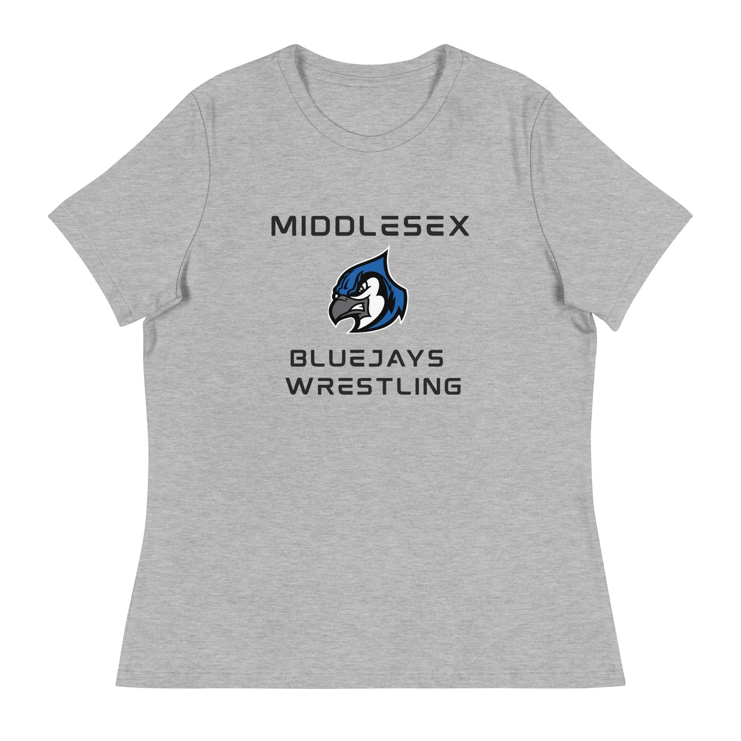 Performance | Women's Relaxed T Shirt | Middlesex Bluejays Wrestling | Bluejays Logo