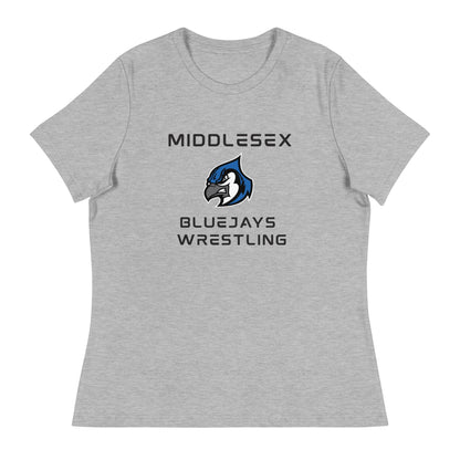 Performance | Women's Relaxed T Shirt | Middlesex Bluejays Wrestling | Bluejays Logo