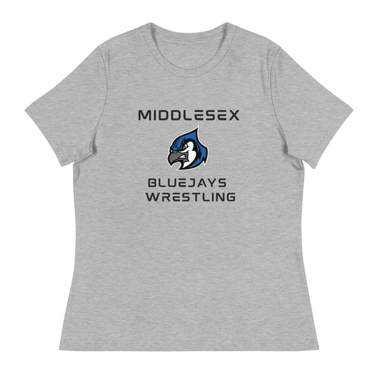 Performance | Women's Relaxed T Shirt | Middlesex Bluejays Wrestling | Bluejays Logo