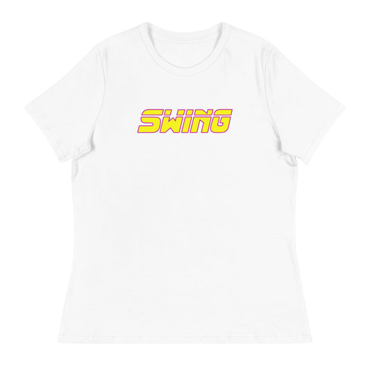 Performance | Women's Relaxed T Shirt | Midwest Swing Softball | Mark Logo