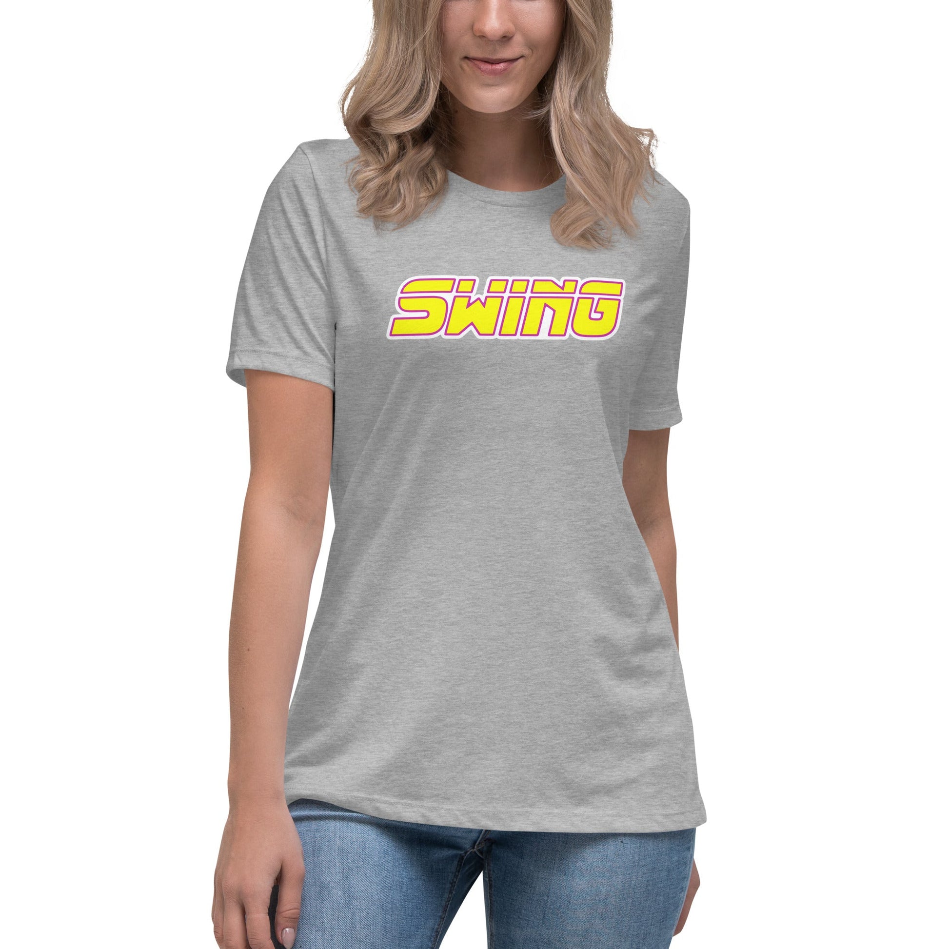 Performance | Women's Relaxed T Shirt | Midwest Swing Softball | Mark Logo