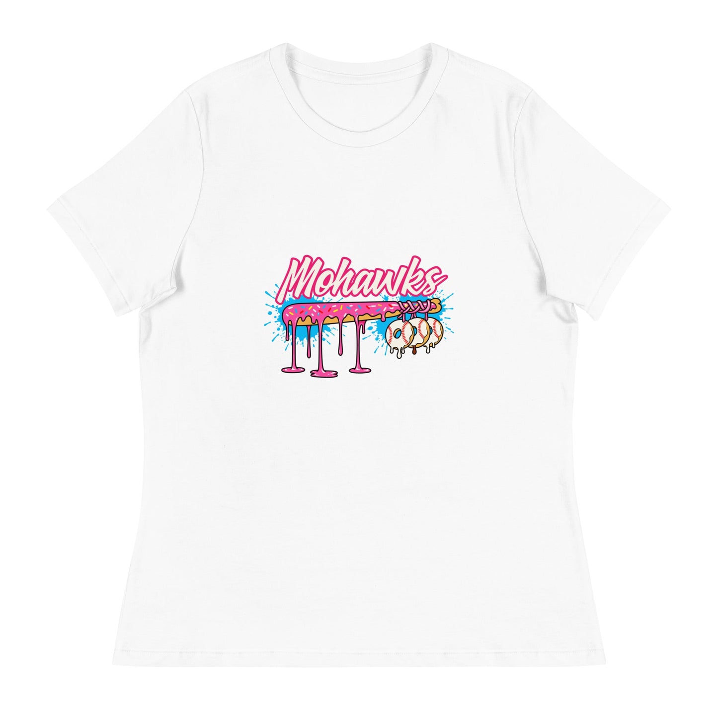 Performance | Women's Relaxed T Shirt | Mohawks | Pink Batters Logo