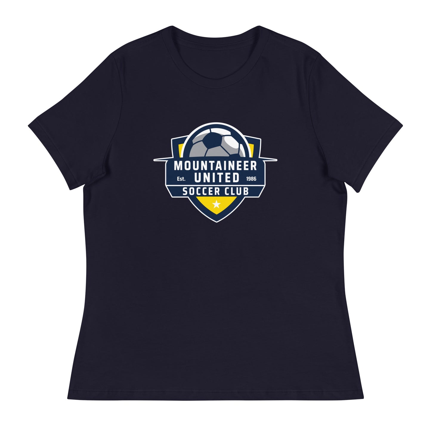 Performance | Women's Relaxed T Shirt | Mountaineer United Soccer Club | Alpine Crest Logo