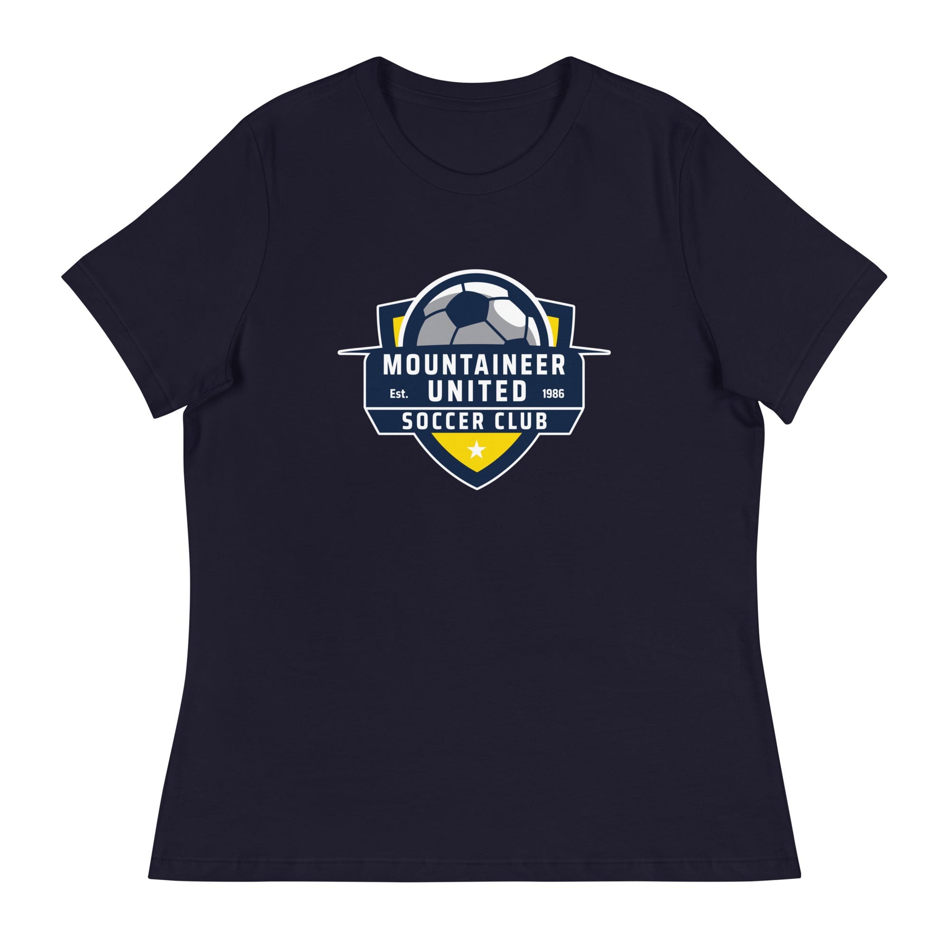 Performance | Women's Relaxed T Shirt | Mountaineer United Soccer Club | Alpine Crest Logo