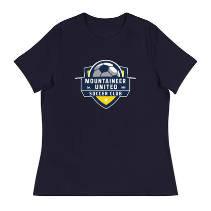Performance | Women's Relaxed T Shirt | Mountaineer United Soccer Club | Alpine Crest Logo
