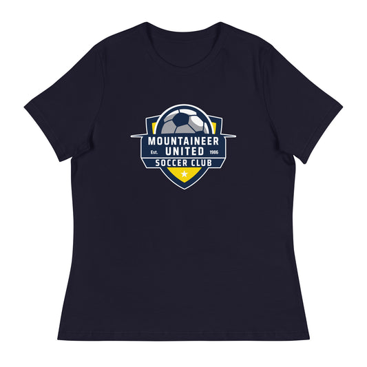 Performance | Women's Relaxed T Shirt | Mountaineer United Soccer Club | Alpine Crest Logo
