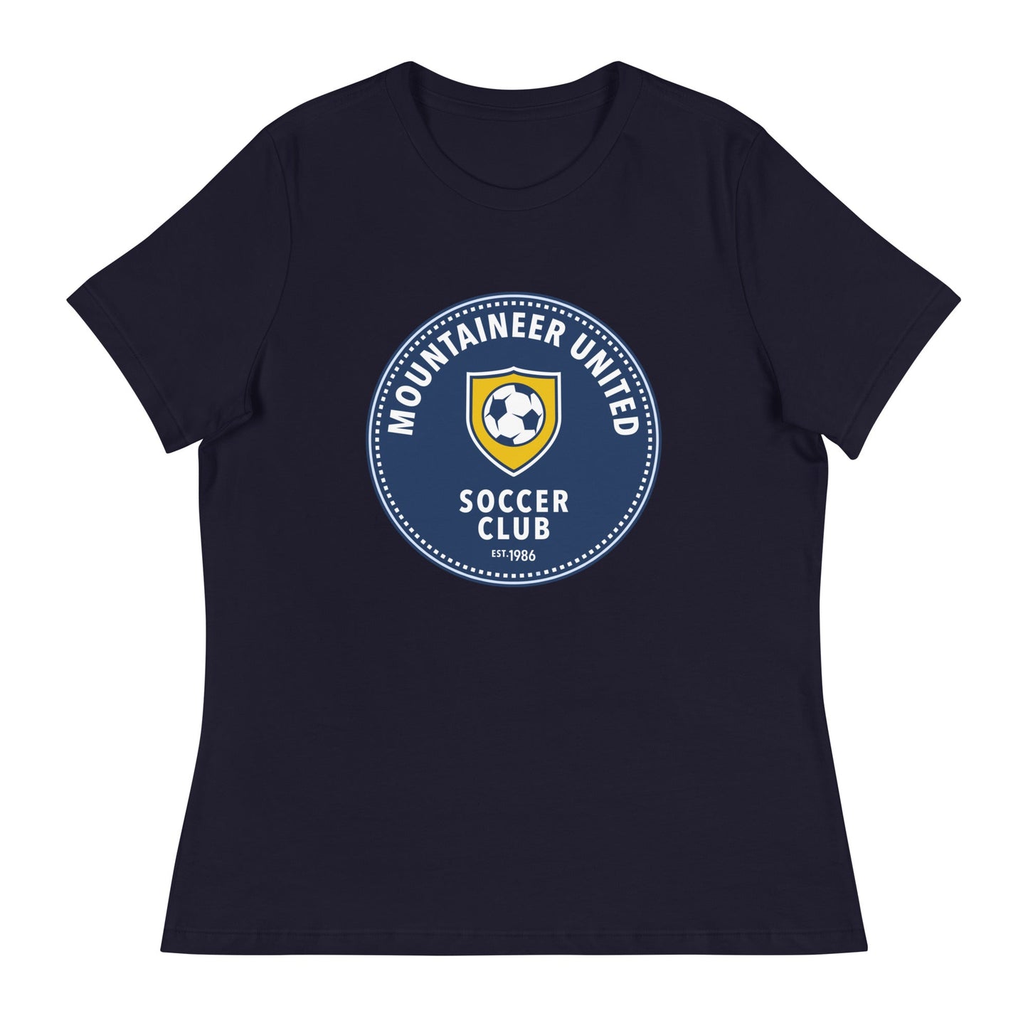 Performance | Women's Relaxed T Shirt | Mountaineer United Soccer Club | Badge Logo