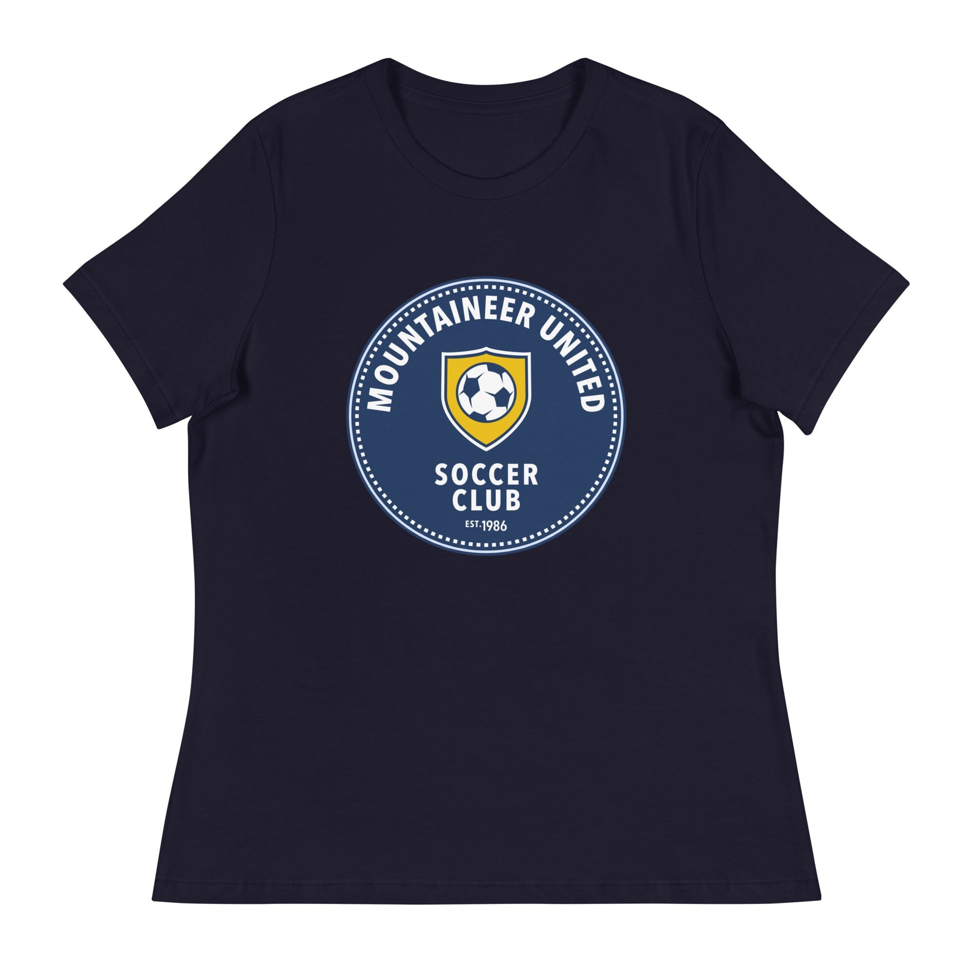 Performance | Women's Relaxed T Shirt | Mountaineer United Soccer Club | Badge Logo