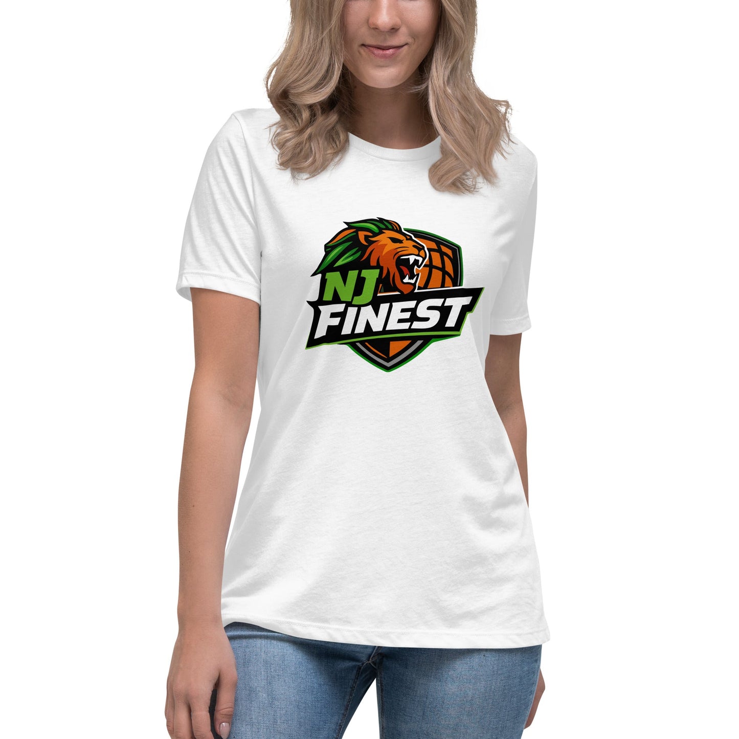 Performance | Women's Relaxed T Shirt | NJ Finest AAU Elite | Emblem Logo