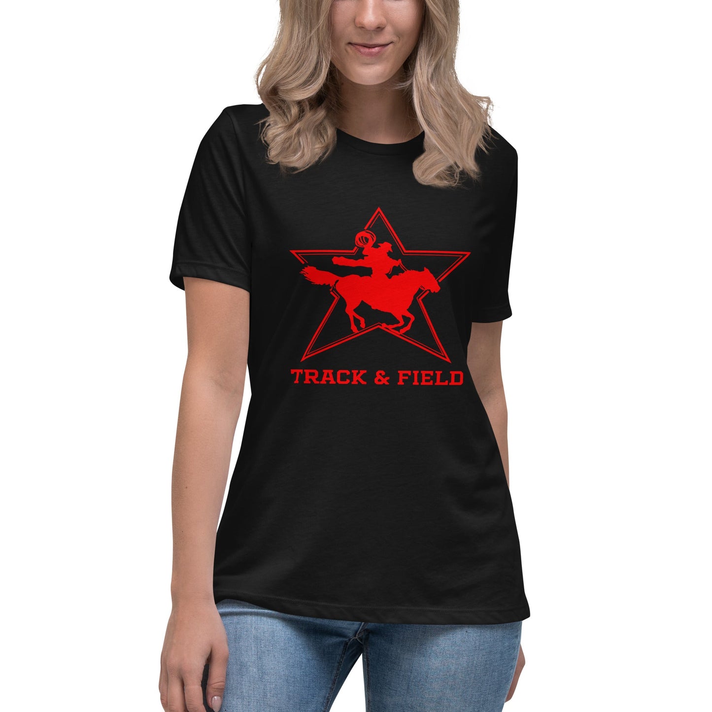 Performance | Women's Relaxed T Shirt | North Lake Track and Field | Cowboy T&F Logo
