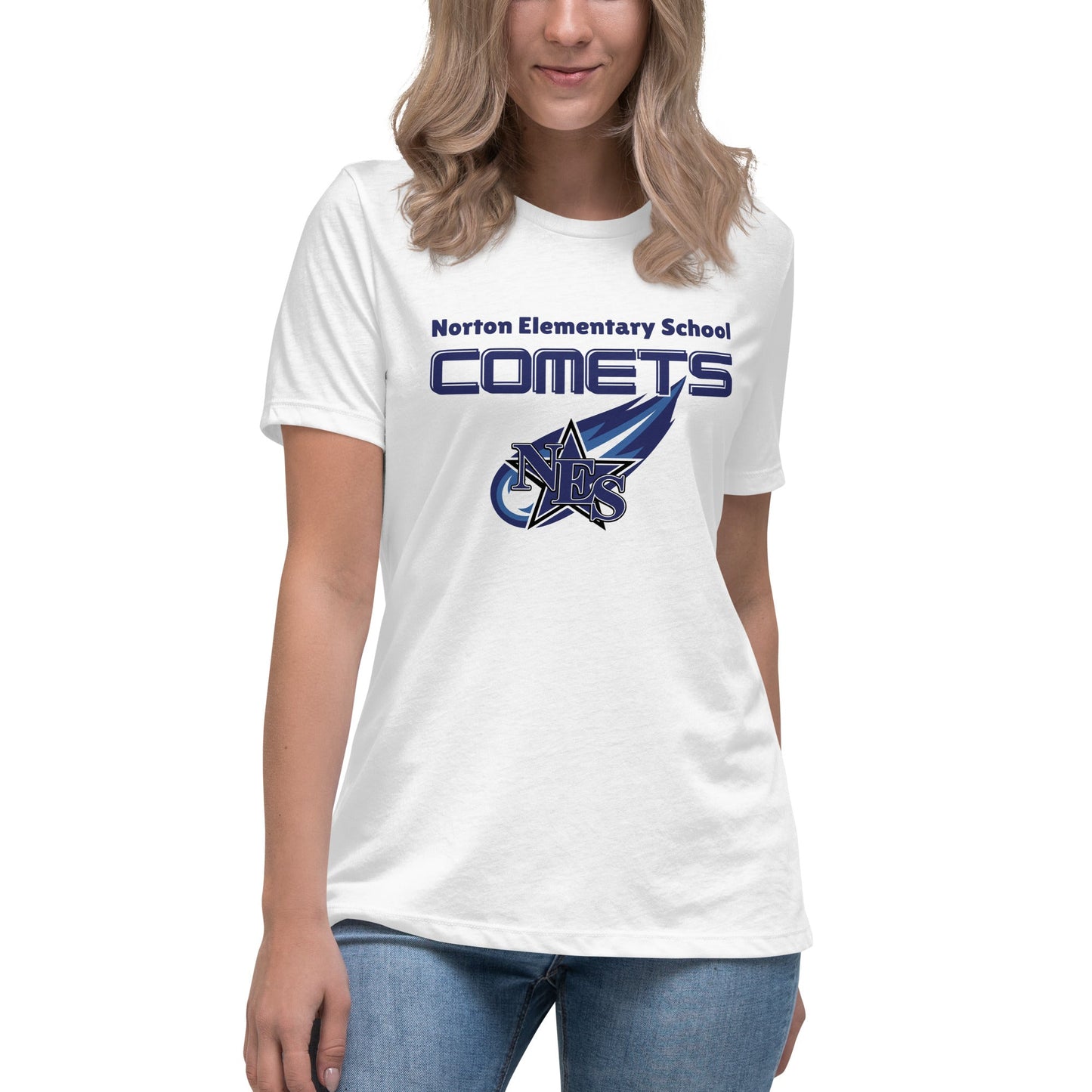 Performance | Women's Relaxed T Shirt | Norton Elementary School | Space Script Logo