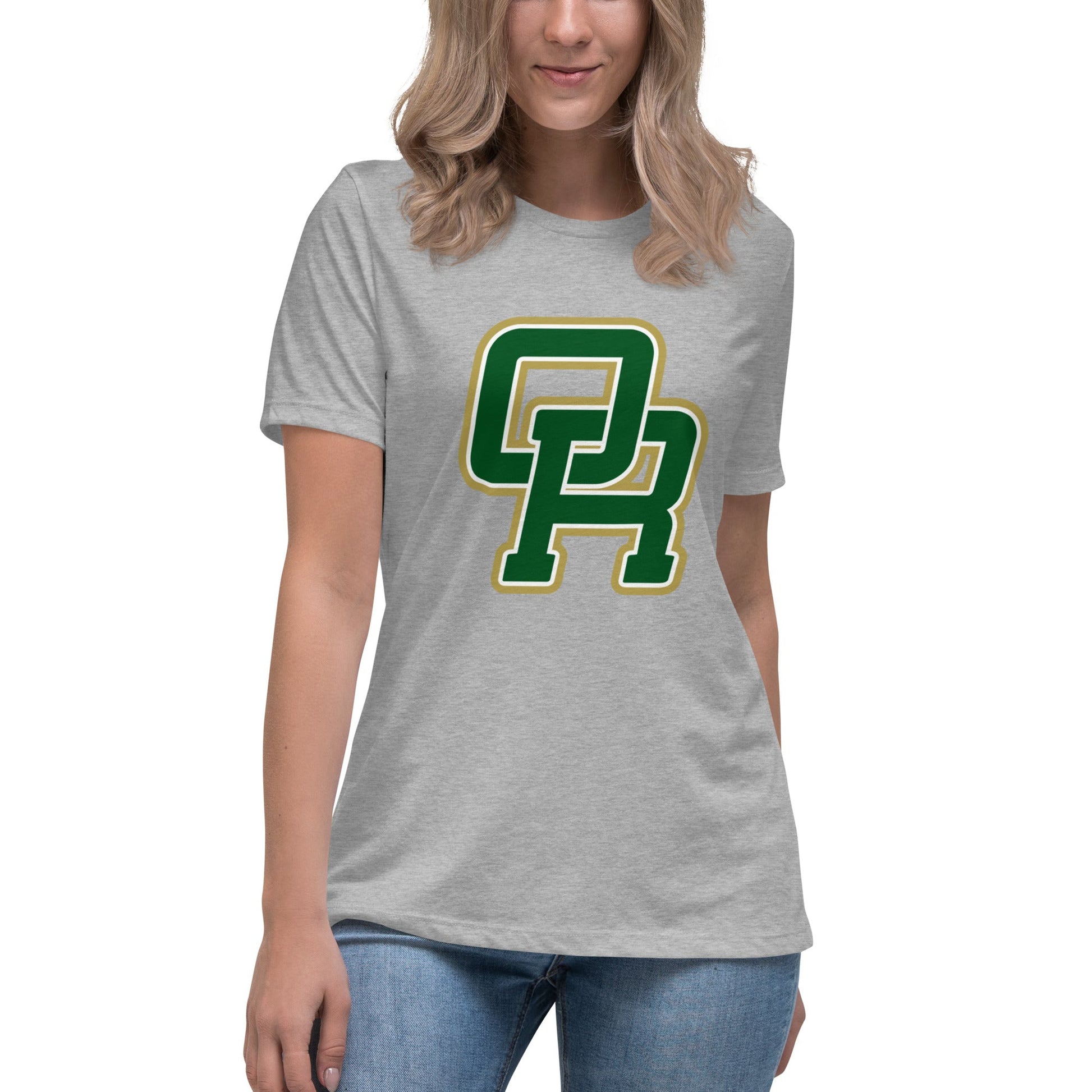Performance | Women's Relaxed T Shirt | Oakridge Flag Football | Varsity Interlock Logo