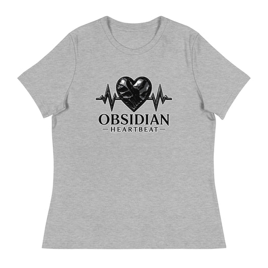 Performance | Women's Relaxed T Shirt | Obsidian Heartbeat | Pulse Athletics Logo