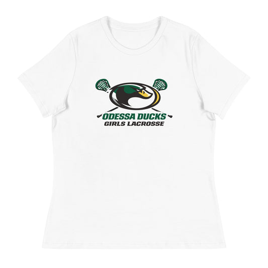 Performance | Women's Relaxed T Shirt | Odessa Girls Lacrosse | Duck Sticks Logo