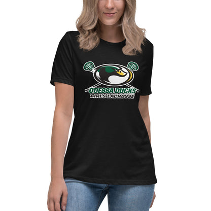 Performance | Women's Relaxed T Shirt | Odessa Girls Lacrosse | Duck Sticks Logo