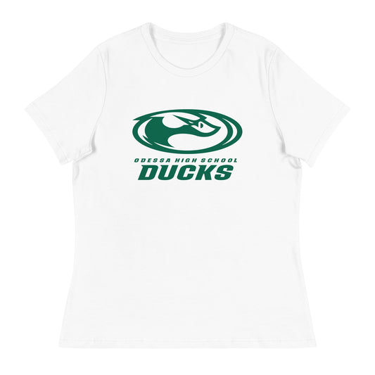 Performance | Women's Relaxed T Shirt | Odessa Girls Lacrosse | Ducks Green Logo