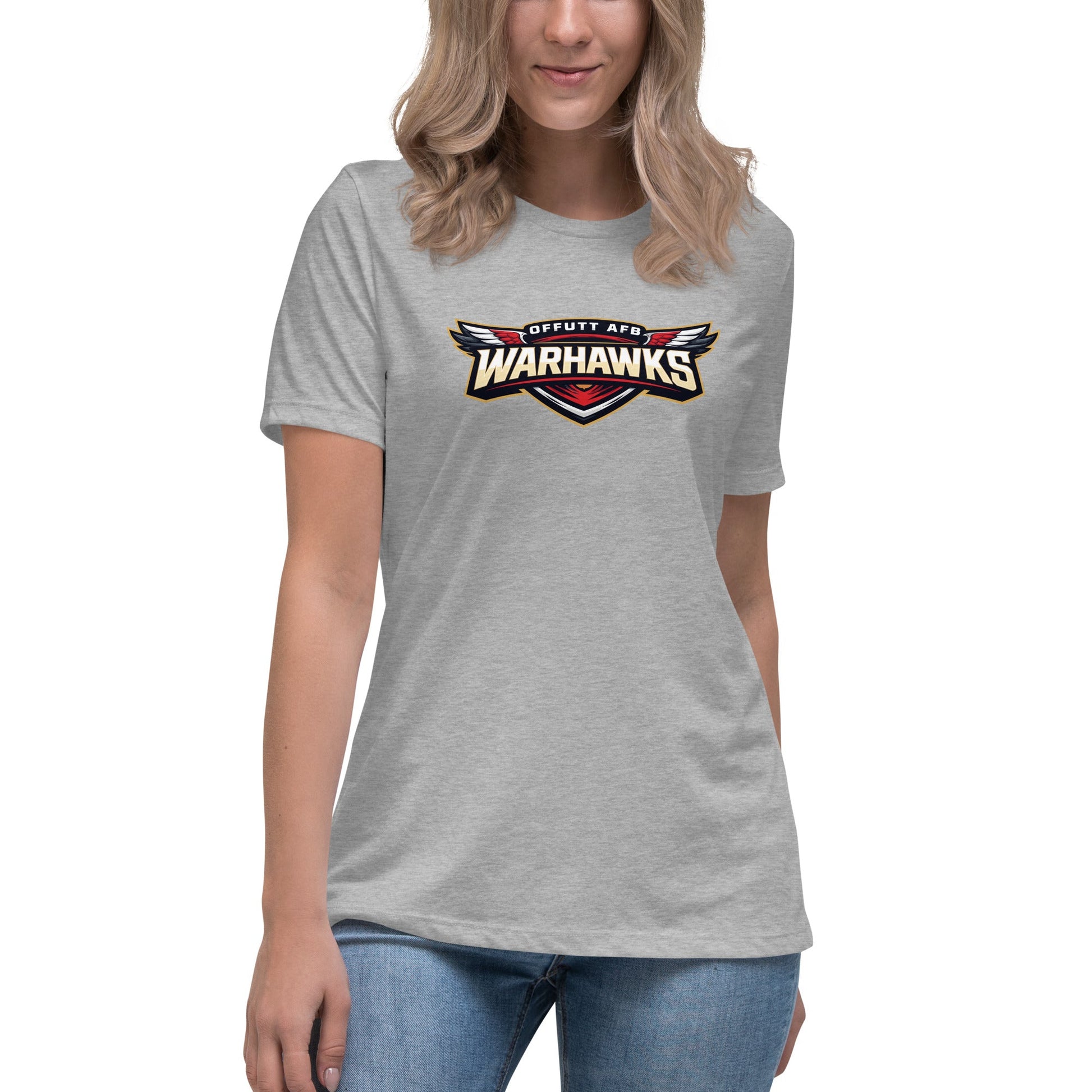 Performance | Women's Relaxed T Shirt | Offutt AFB Warhawks | Mark Logo
