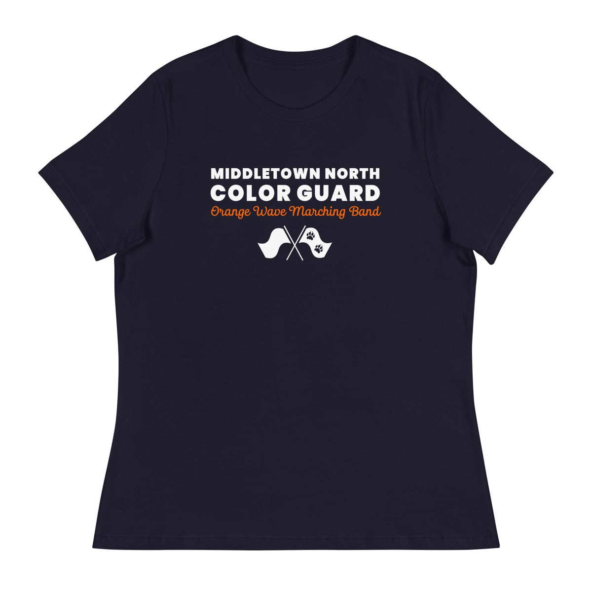 Performance | Women's Relaxed T Shirt | Orange Wave Marching Band | Modern Script Logo
