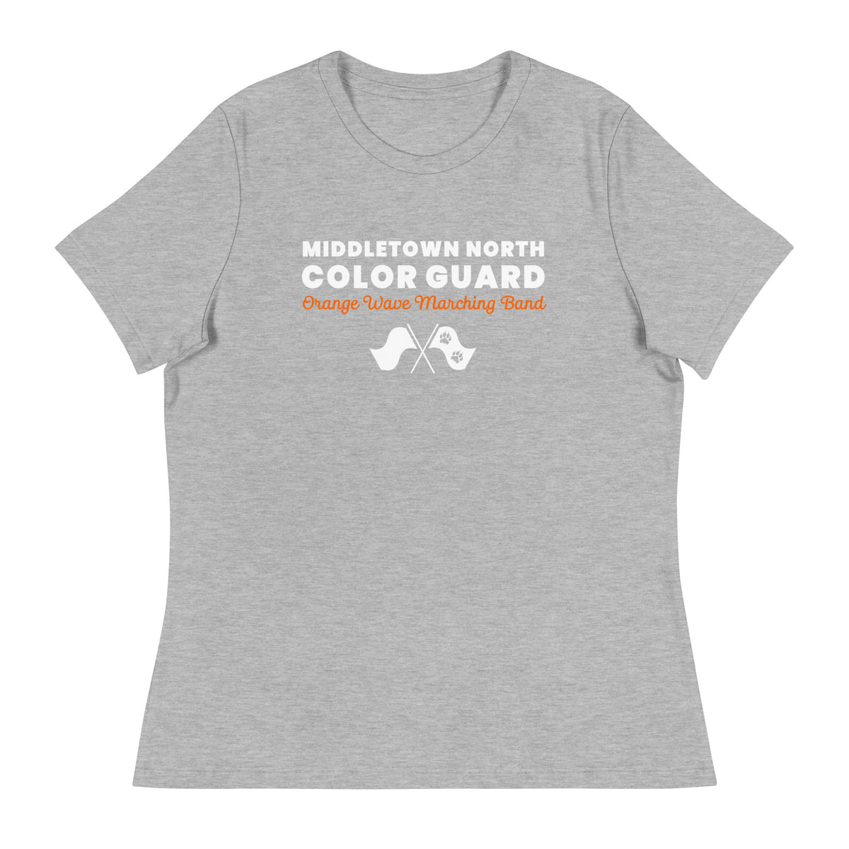 Performance | Women's Relaxed T Shirt | Orange Wave Marching Band | Modern Script Logo